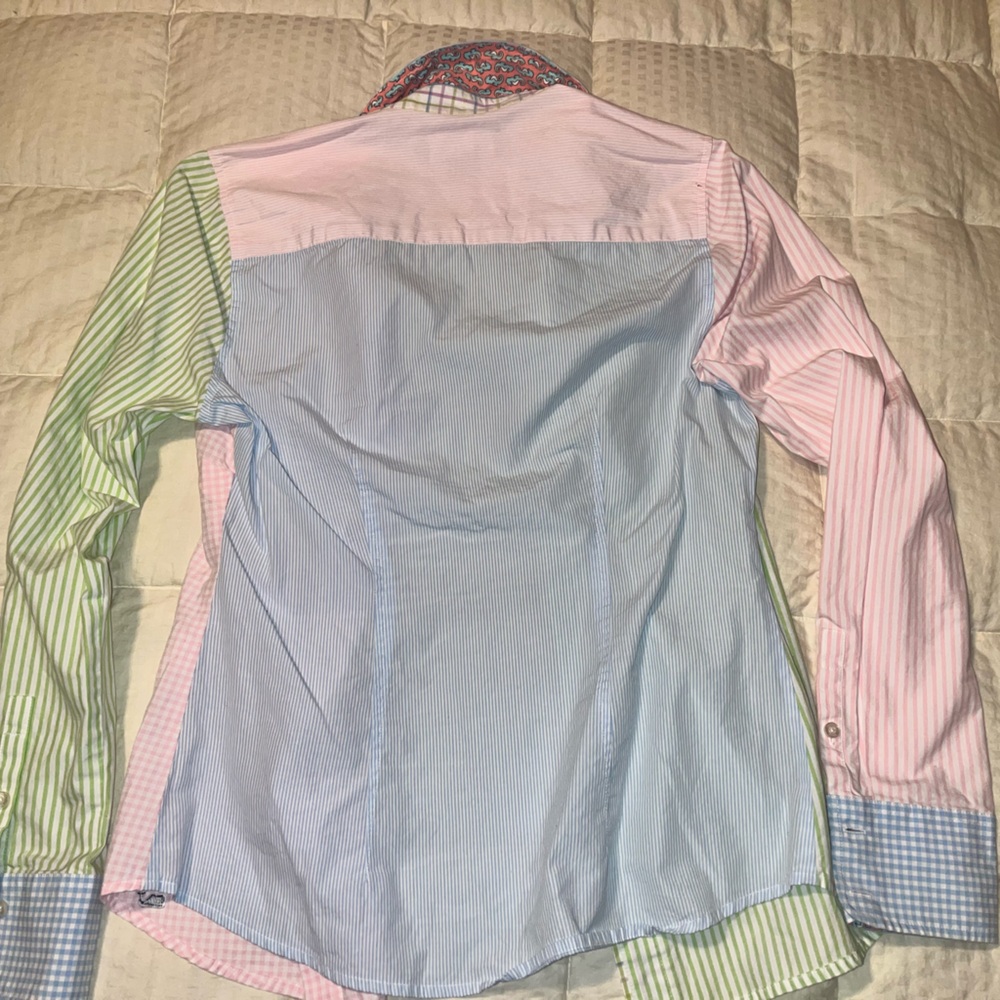 Vineyard Vines Mixed Media Striped Button-Up Shirt size 6 100% cotton - Picture 7 of 10